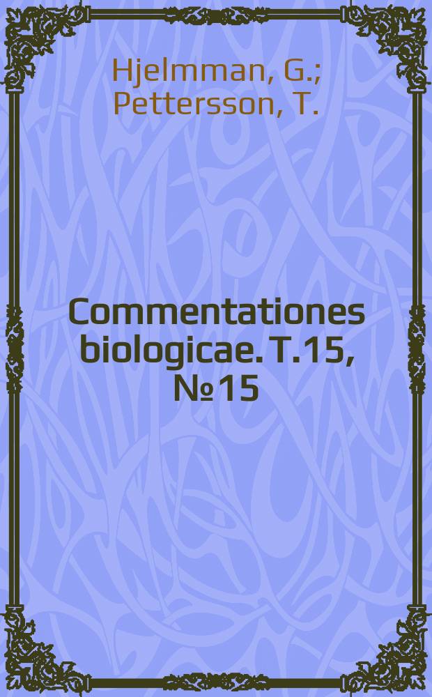 Commentationes biologicae. T.15, №15 : Über die Einwirkung der Hyaluronidase auf die Mastzellen und Fibrozyten des Rattenmesenteriums