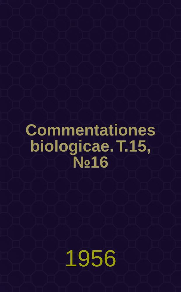 Commentationes biologicae. T.15, №16 : Results of the Zoological expedition of Professor Dr. H&aring;kan Lindberg to the Cape Verde Islands in winter 1953-1954