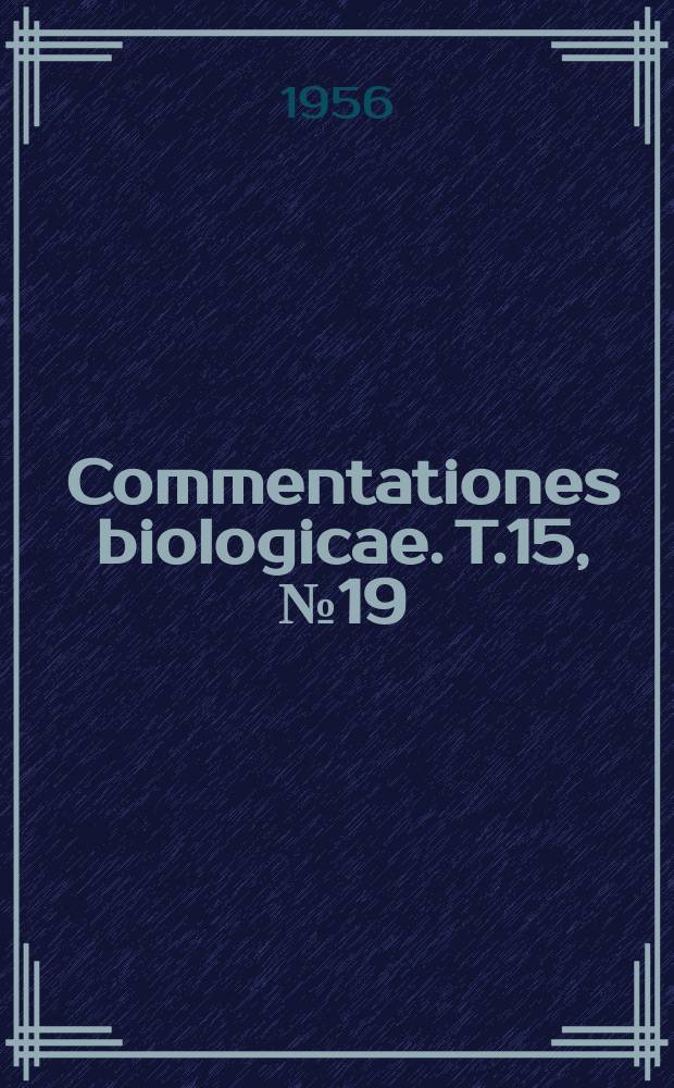 Commentationes biologicae. T.15, №19 : Ergebnisse der Zoologischen Forschungsreise von Prof. Dr. Håkan Lindberg nach den Kapverdischen Inseln im Winter 1953-1954
