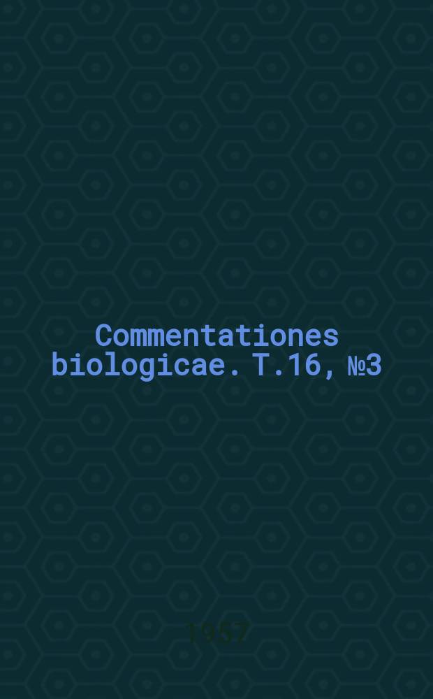 Commentationes biologicae. T.16, №3 : Entomoloigcal results of the Finnish Canary Islands Expedition 1947-1951