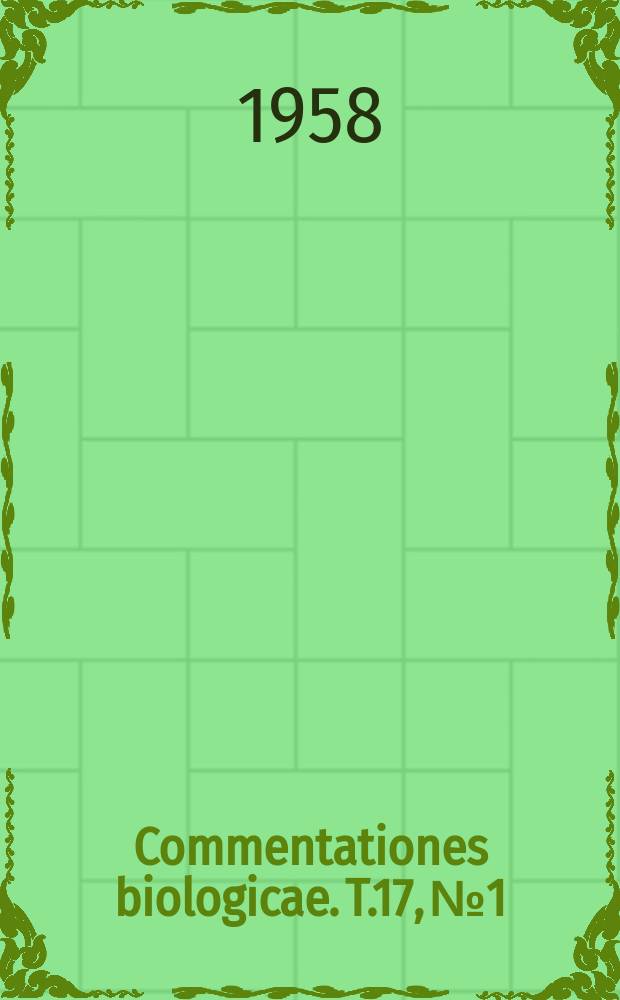 Commentationes biologicae. T.17, №1 : Entomologische Ergebnisse der finnländischen Kanaren - Expedition 1947-1951