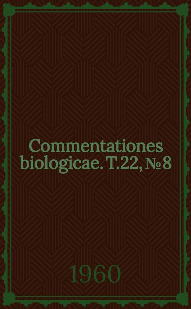 Commentationes biologicae. T.22, №8 : Ergebnisse der Zoologischen Forschungsreise von Prof. Dr. H&aring;kan Lindberg nach den Kapverdischen Inseln im Winter 1953-1954