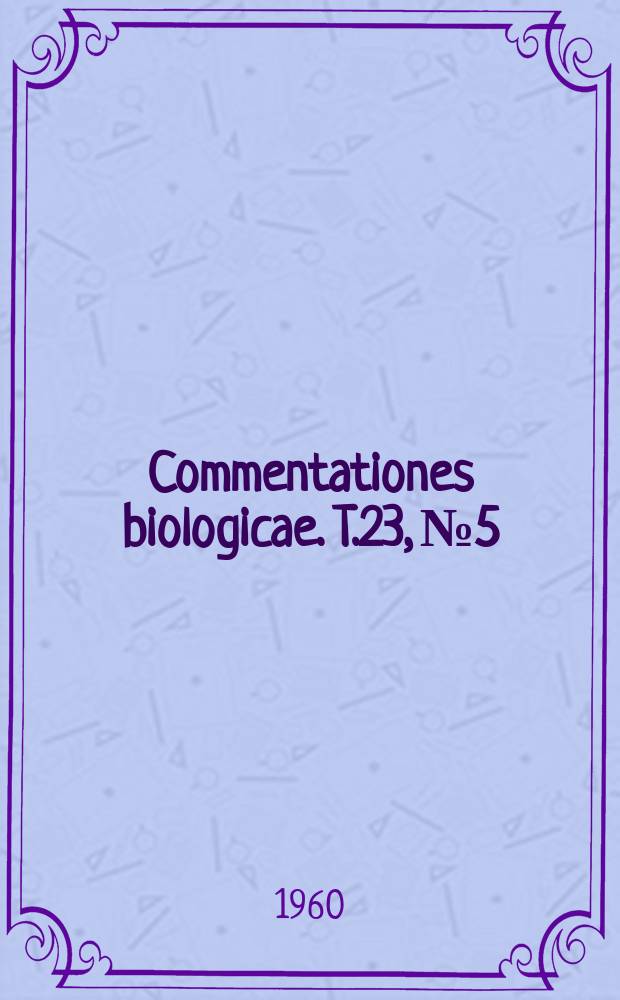 Commentationes biologicae. T.23, №5 : Beitrag zur Systematik der Gattung Globiceps Lep. et Serv. 1825 (Hem. Het. Miridae)