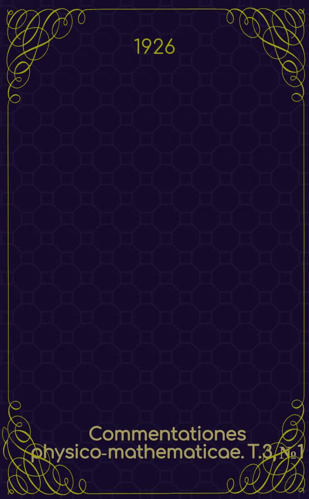 Commentationes physico-mathematicae. T.3, №1 : Über die Asymmetrie der meteorologischen Schwankungen