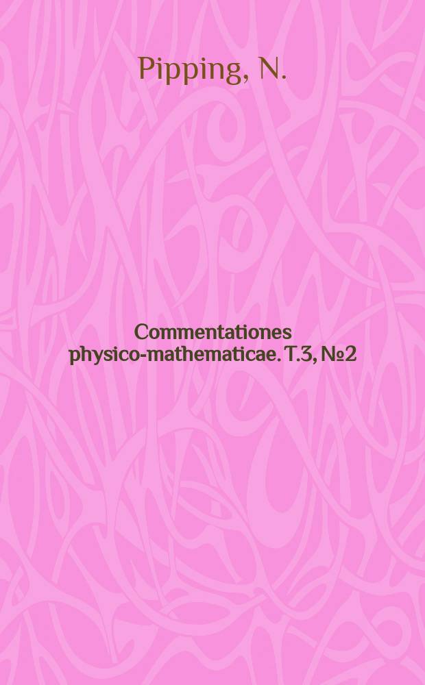 Commentationes physico-mathematicae. T.3, №2 : Über Zwillingsprimzahlen und Goldbachsche Spaltungen