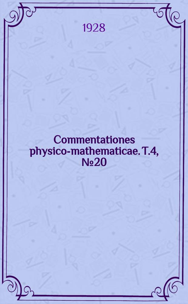 Commentationes physico-mathematicae. T.4, №20 : Über die Horizontalströmungen in der Umgebung von beweglichen atmosphärischen Fronten