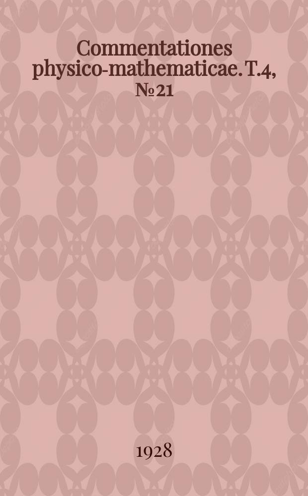 Commentationes physico-mathematicae. T.4, №21 : Über die ph-Bestimmung des Wassers nach der Chinhydronmethode