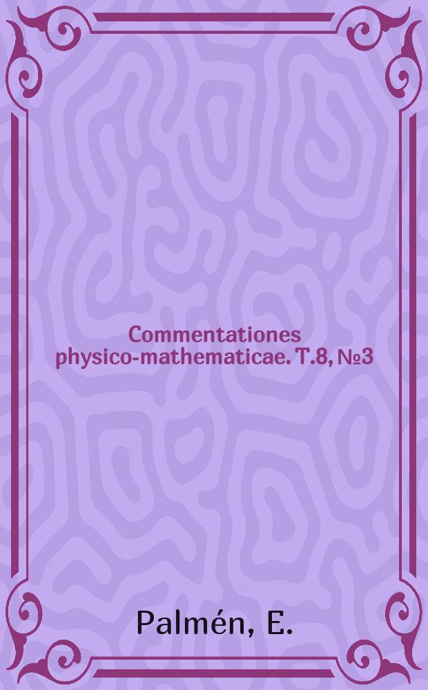 Commentationes physico-mathematicae. T.8, №3 : Registrierballonaufstiege in einer tiefen Zyklone