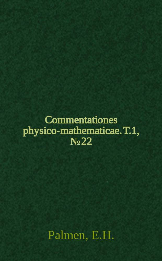 Commentationes physico-mathematicae. T.1, №22 : Untersuchungen über die Ayrton'sche Relation für den elektrischen Lichtbogen zwischen Metallelektroden