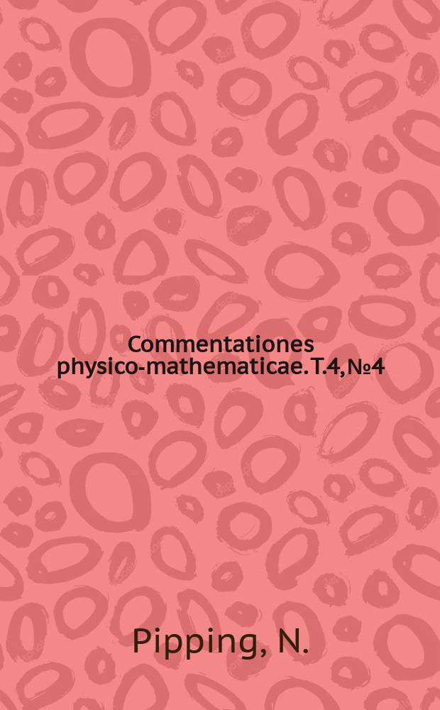 Commentationes physico-mathematicae. T.4, №4 : Neue Tafeln für das Goldbachsche Gesetz nebst Berichtigungen zu den Haussnerschen Tafeln