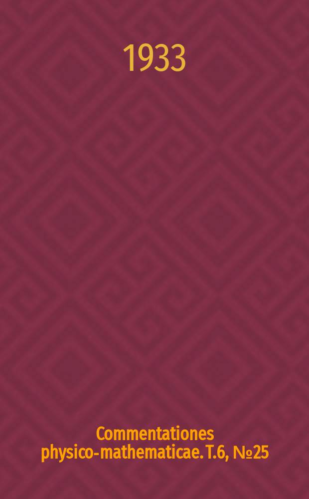 Commentationes physico-mathematicae. T.6, №25 : Über mikroklimatologische Temperatur- und Feuchtigkeitsbeobachtungen mit Thermoelementpsychrometern