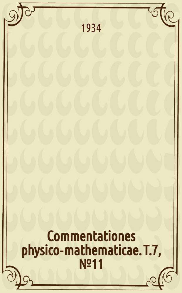 Commentationes physico-mathematicae. T.7, №11 : Contribution to the knowlege of solar radiation in Finland