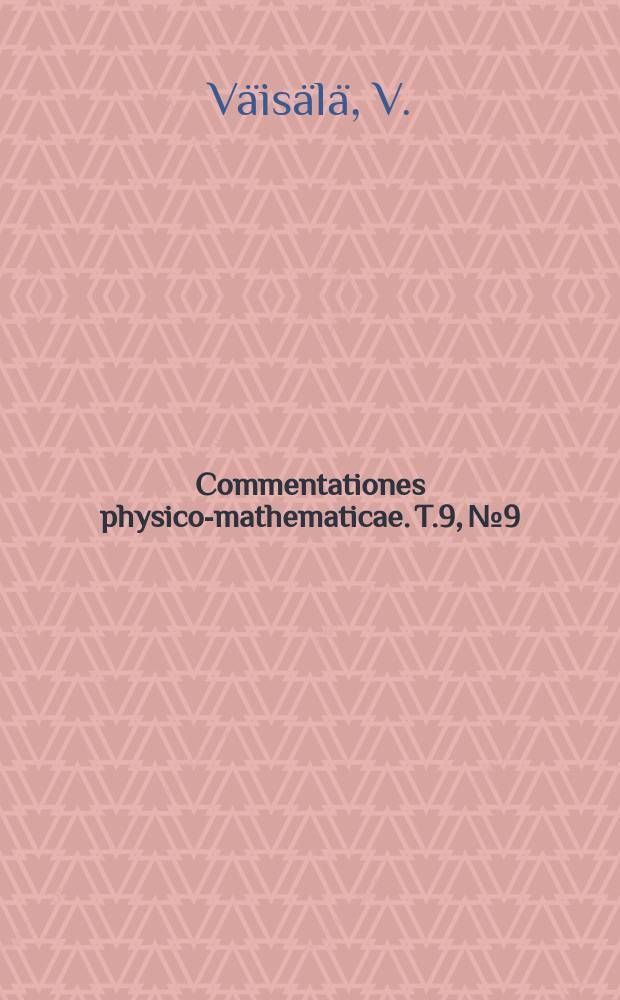 Commentationes physico-mathematicae. T.9, №9 : The Finnish radio-sound and its use