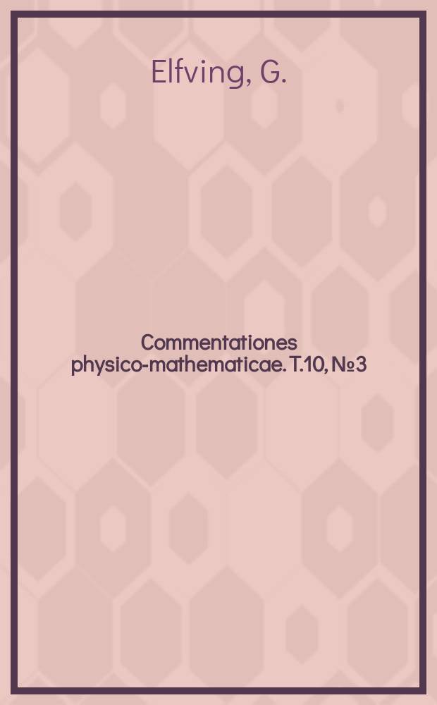 Commentationes physico-mathematicae. T.10, №3 : &Uuml;ber die Interpolation von Markoffschen Ketten