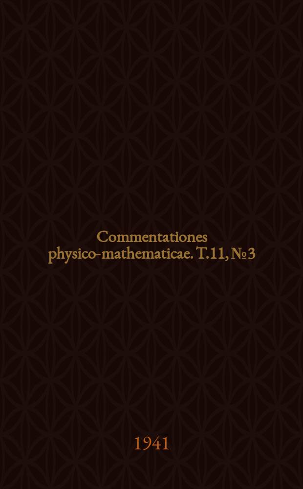 Commentationes physico-mathematicae. T.11, №3 : In Finnland eingestrahlte Lichtmengen