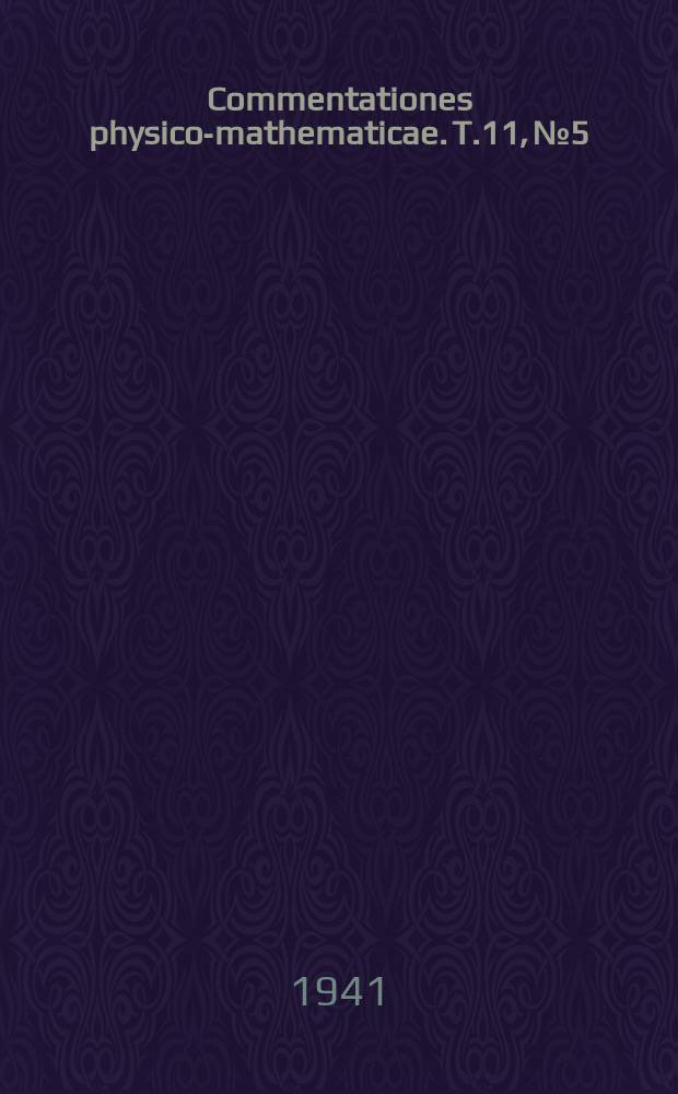 Commentationes physico-mathematicae. T.11, №5 : Die Bestimmung der Elastizitätskonstanten einiger Alkalihalogenkristalle mittels Ultraschallwellen