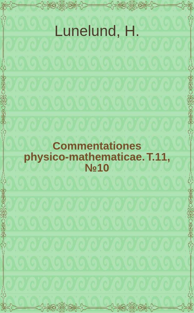 Commentationes physico-mathematicae. T.11, №10 : Verteilung einiger Klimaelamente in Finnland
