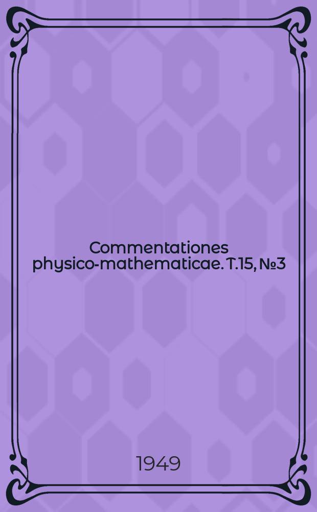 Commentationes physico-mathematicae. T.15, №3 : On the theory of the heat of formation of solid solutions