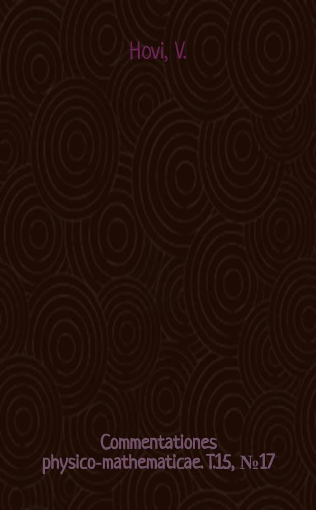 Commentationes physico-mathematicae. T.15, №17 : Entropy as a function of local order for binary solid solutions of alkali bolides