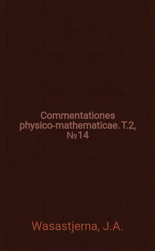 Commentationes physico-mathematicae. T.2, №14 : The crystal structure of dolomite