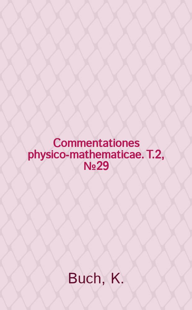 Commentationes physico-mathematicae. T.2, №29 : Spektrophotometrische Untersuchungen von Ferbenindikatoren