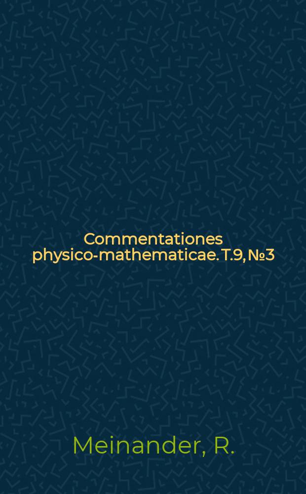 Commentationes physico-mathematicae. T.9, №3 : Studien über den täglichen temperaturgang in Europa
