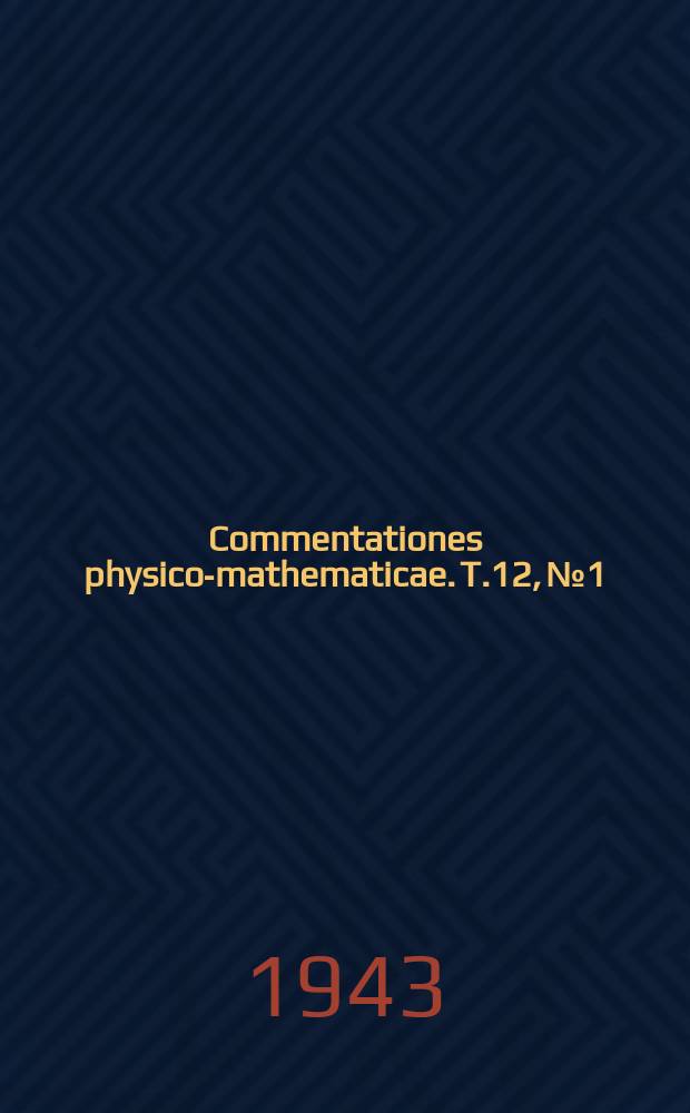Commentationes physico-mathematicae. T.12, №1 : Zur Strörungstheorie der äusseren Ballistik