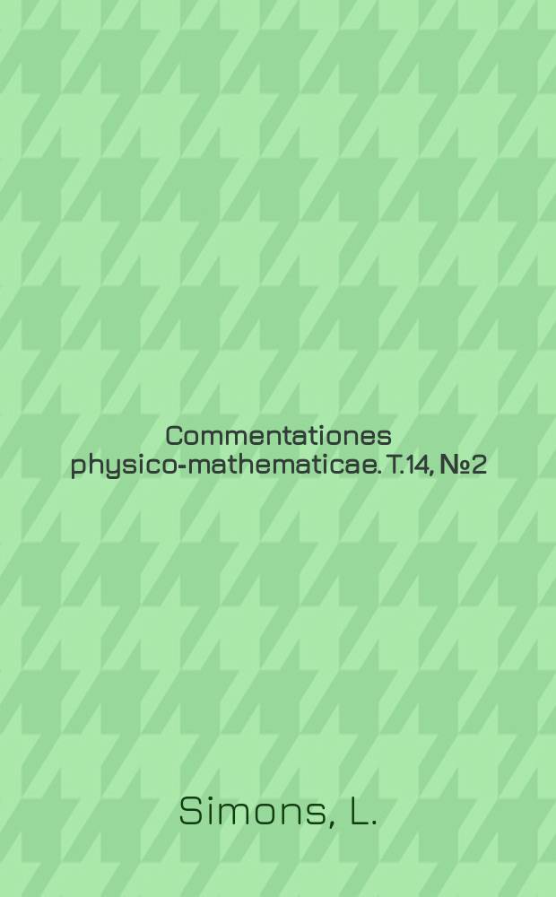 Commentationes physico-mathematicae. T.14, №2 : On the binding energy of positronium chloride