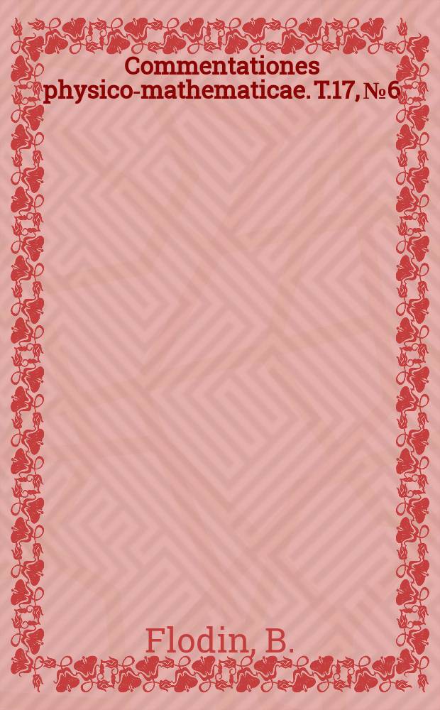 Commentationes physico-mathematicae. T.17, №6 : Neutral polyelectrons