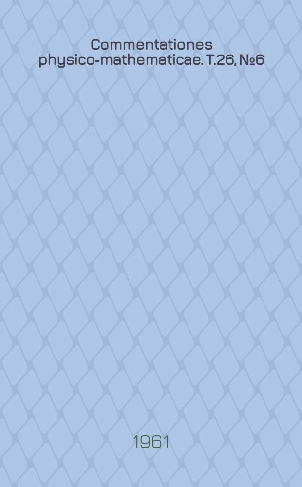 Commentationes physico-mathematicae. T.26, №6 : Angular correlations of gamma-gamma cascades in Pb ²°⁸