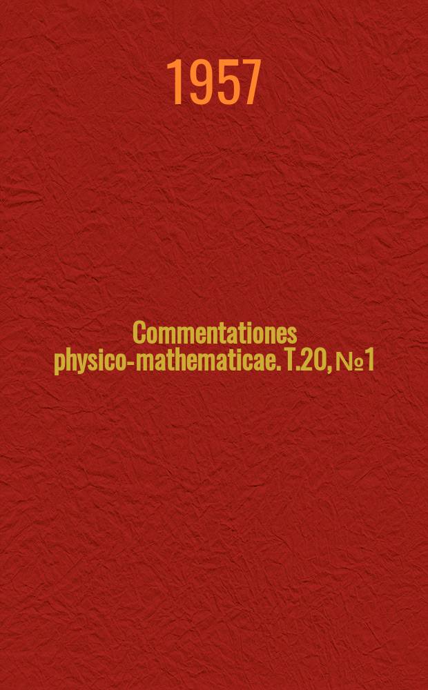 Commentationes physico-mathematicae. T.20, №1 : On the hydrogen bond formation of some model compounds related to lignin