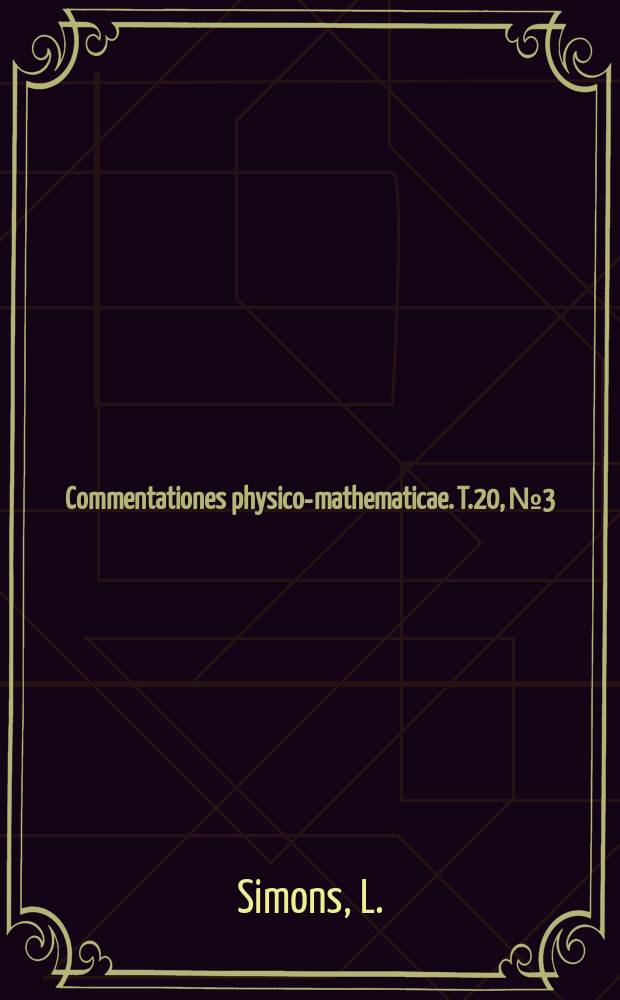 Commentationes physico-mathematicae. T.20, №3 : The inverse reactions B¹¹(ρ,γ) C¹² and C¹²(γ,ρ) B¹¹