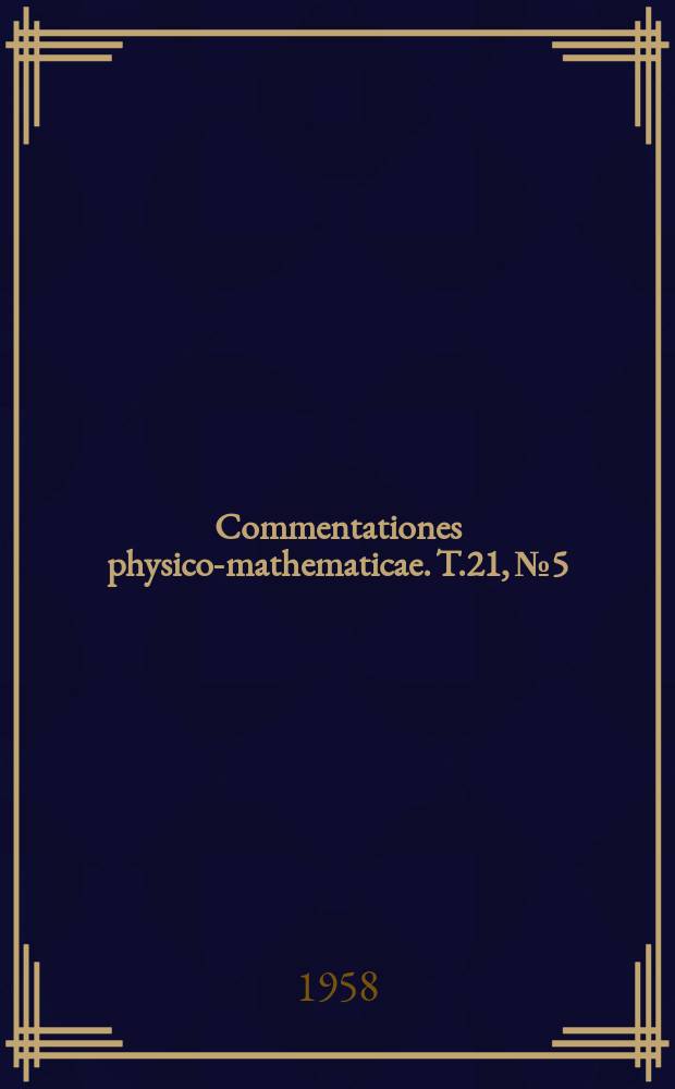 Commentationes physico-mathematicae. T.21, №5 : Eine Methode von sukzessiven Projektionen zur L&ouml;sung der linearen algebraischen Vektorgleichung und ihre Anwendungen f&uuml;r Inversion von Matrizen