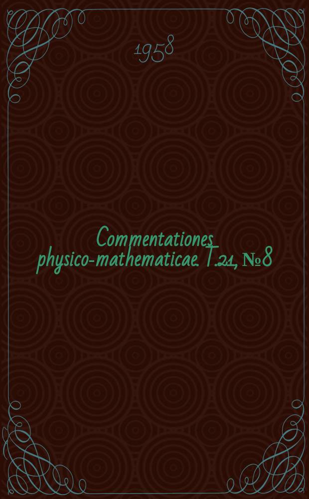 Commentationes physico-mathematicae. T.21, №8 : A contribution to the study of the efficiency in a photon excitated p-n junction in silicon