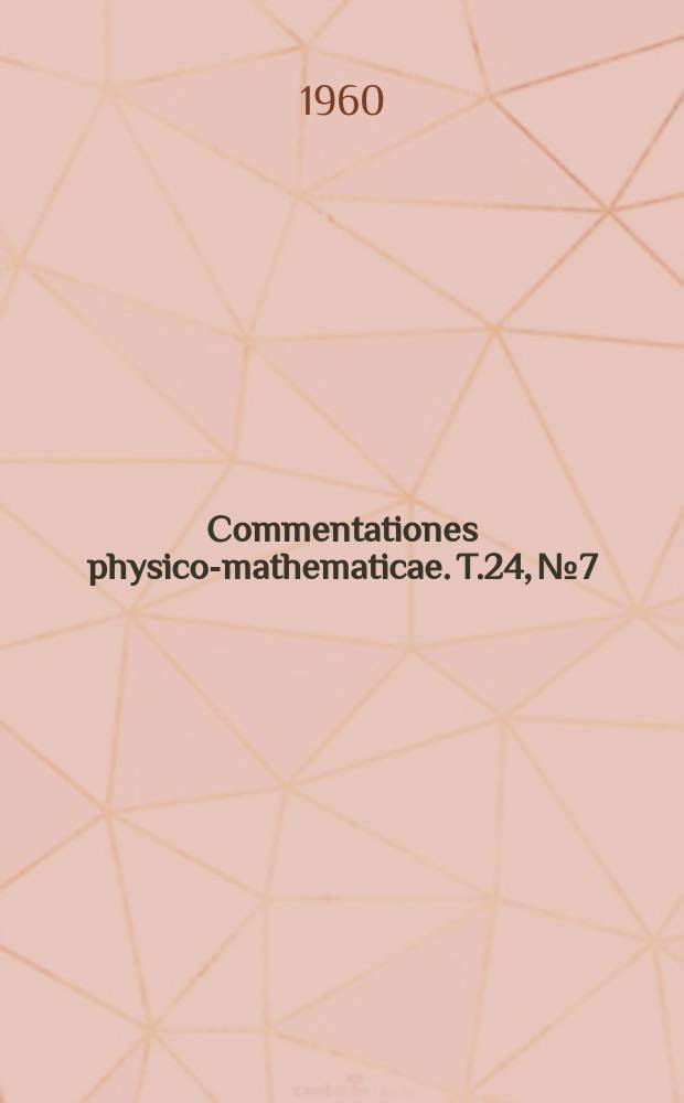Commentationes physico-mathematicae. T.24, №7 : On vector methods in spherical astronomy