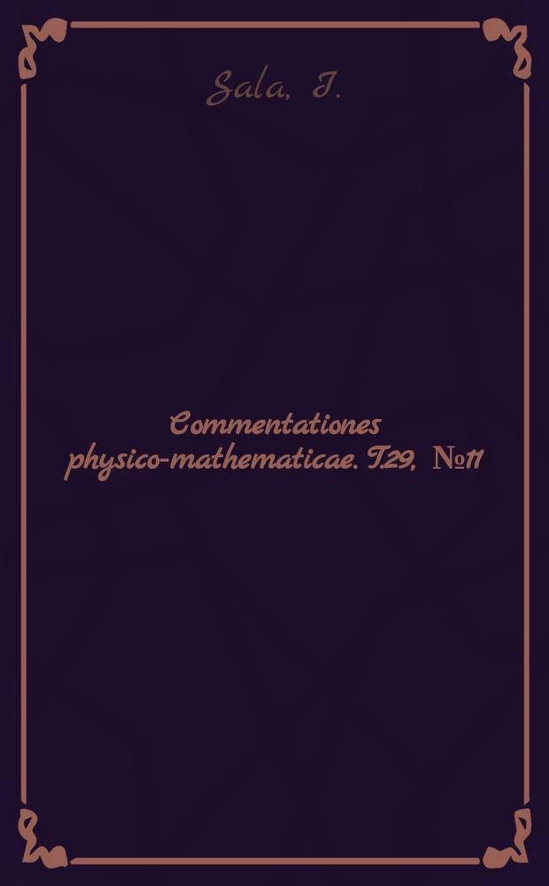 Commentationes physico-mathematicae. T.29, №11 : Ein numerisches Verfahren zur Bestimmung der kritischen Drehzahlen von zweifach gelagerten Läufern