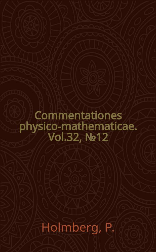 Commentationes physico-mathematicae. Vol.32, №12 : Gamma transitions in ⁶³Cu