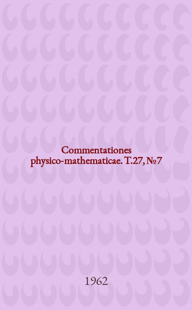 Commentationes physico-mathematicae. T.27, №7 : Bemerkungen zur Frage der "Metrisierbarkeit" einer linearen Übertragung