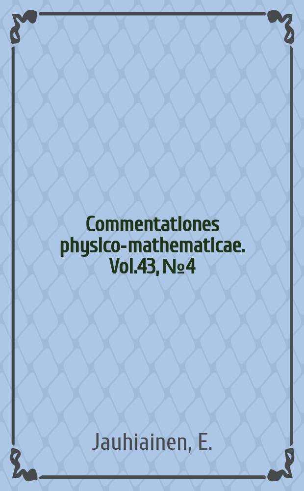 Commentationes physico-mathematicae. Vol.43, №4 : Effect of climate on podzolization in southwest