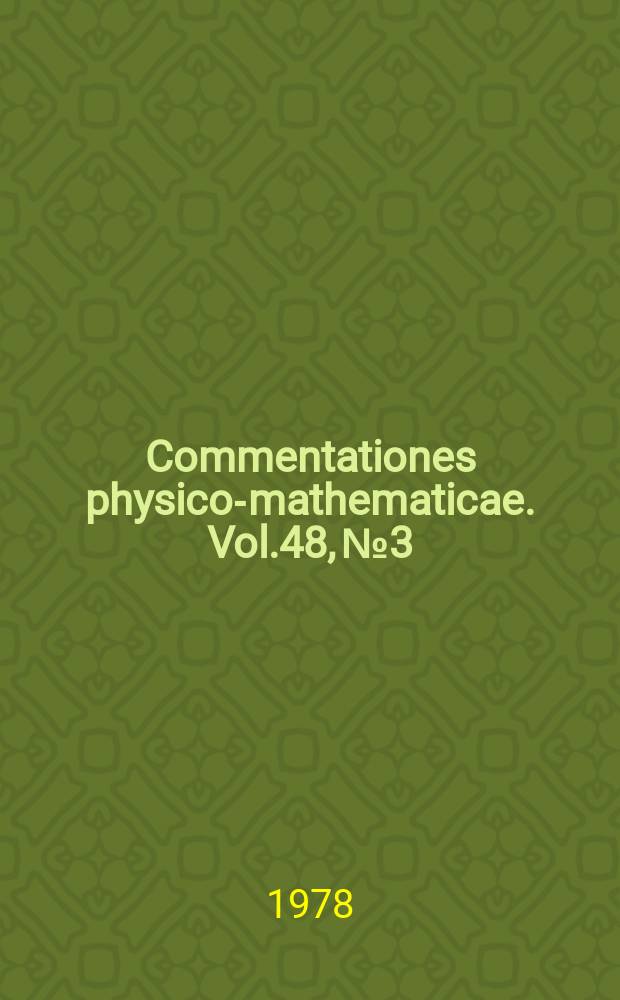 Commentationes physico-mathematicae. Vol.48, №3 : Ein hypoelliptisches Dirichletproblem