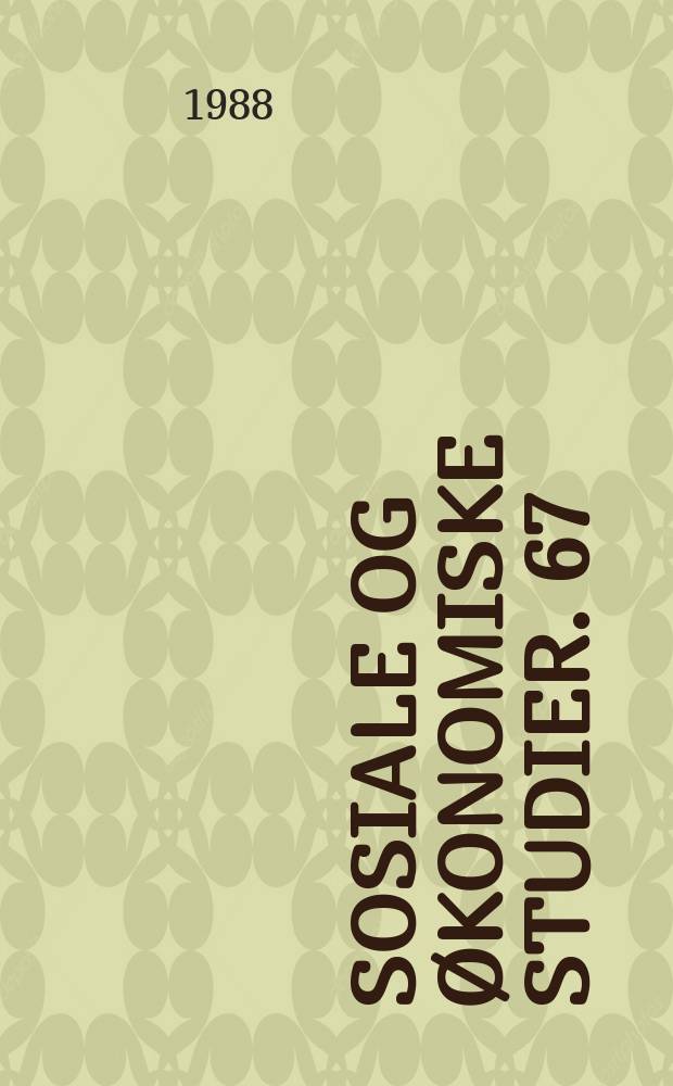 Sosiale og økonomiske studier. 67 : Modelling demand for natural gas