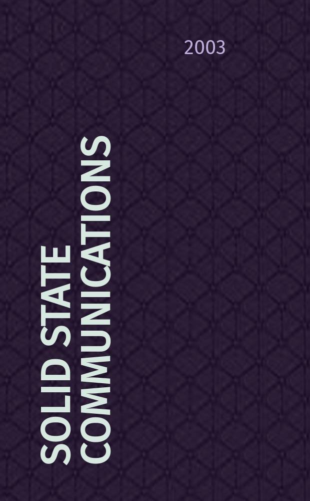 Solid state communications : An international journal. Vol.125, №8
