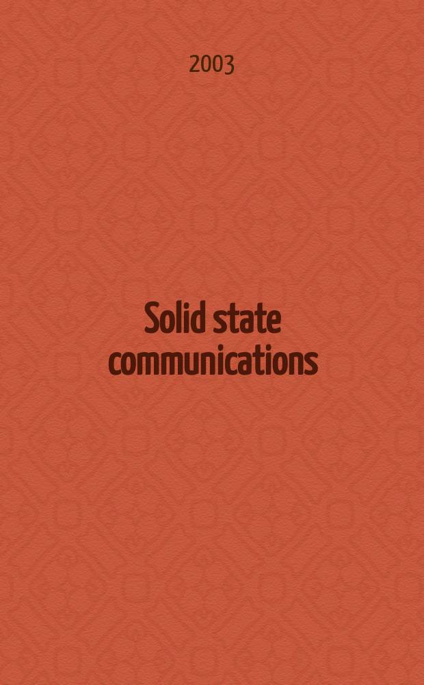 Solid state communications : An international journal. Vol.126, №7