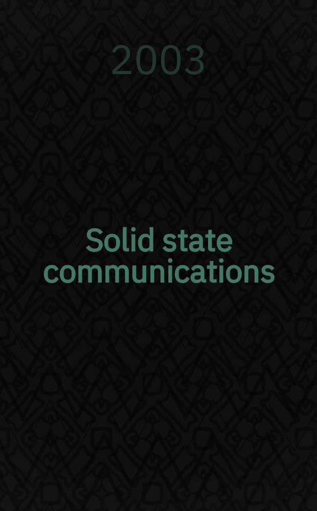 Solid state communications : An international journal. Vol.127, №8
