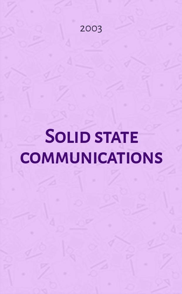 Solid state communications : An international journal. Vol.128, №10