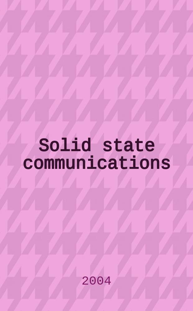 Solid state communications : An international journal. Vol.132, №1