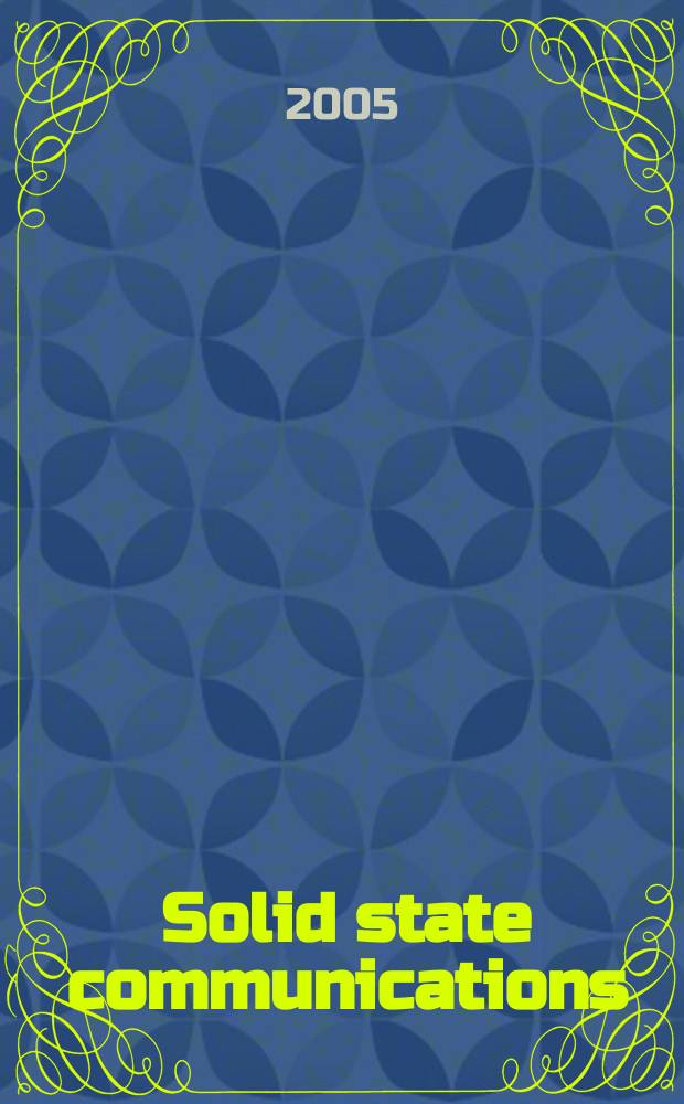 Solid state communications : An international journal. Vol.134, №11