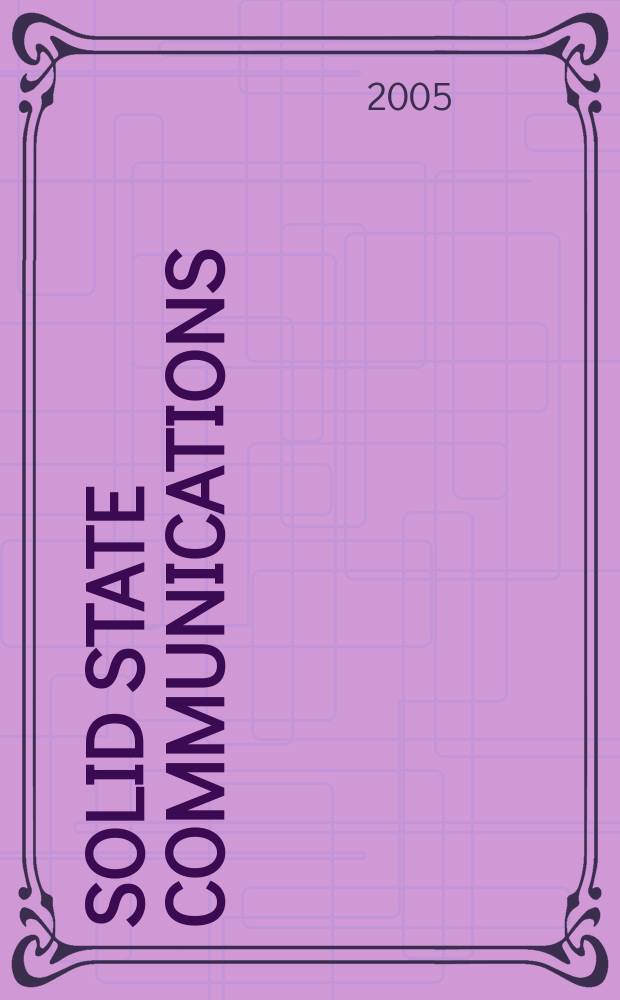 Solid state communications : An international journal. Vol.134, №12