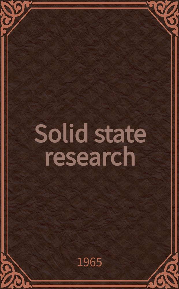 Solid state research