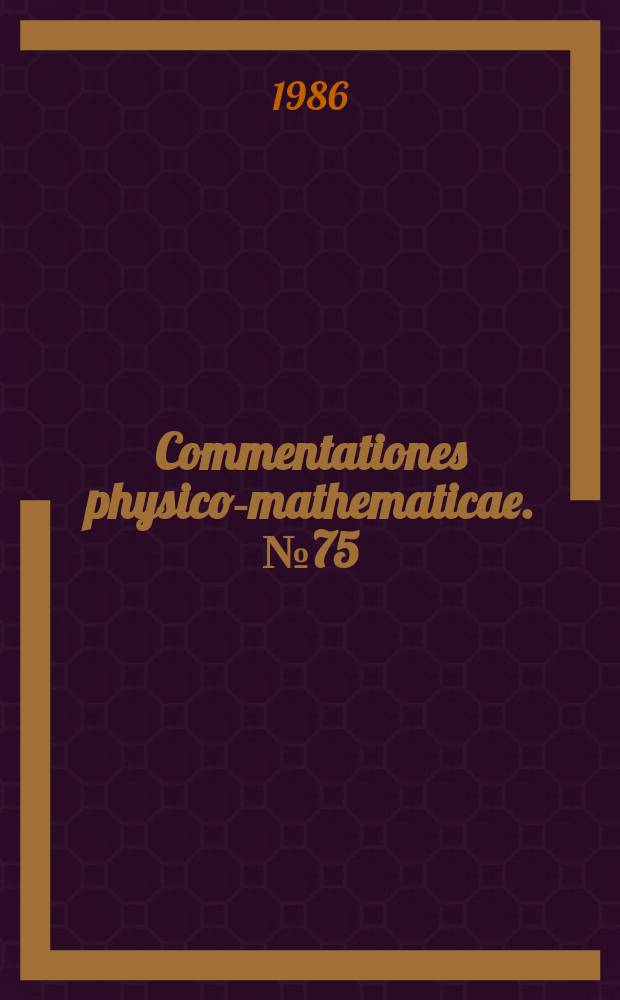 Commentationes physico-mathematicae. №75 : On maximal and minimal realizations of ...